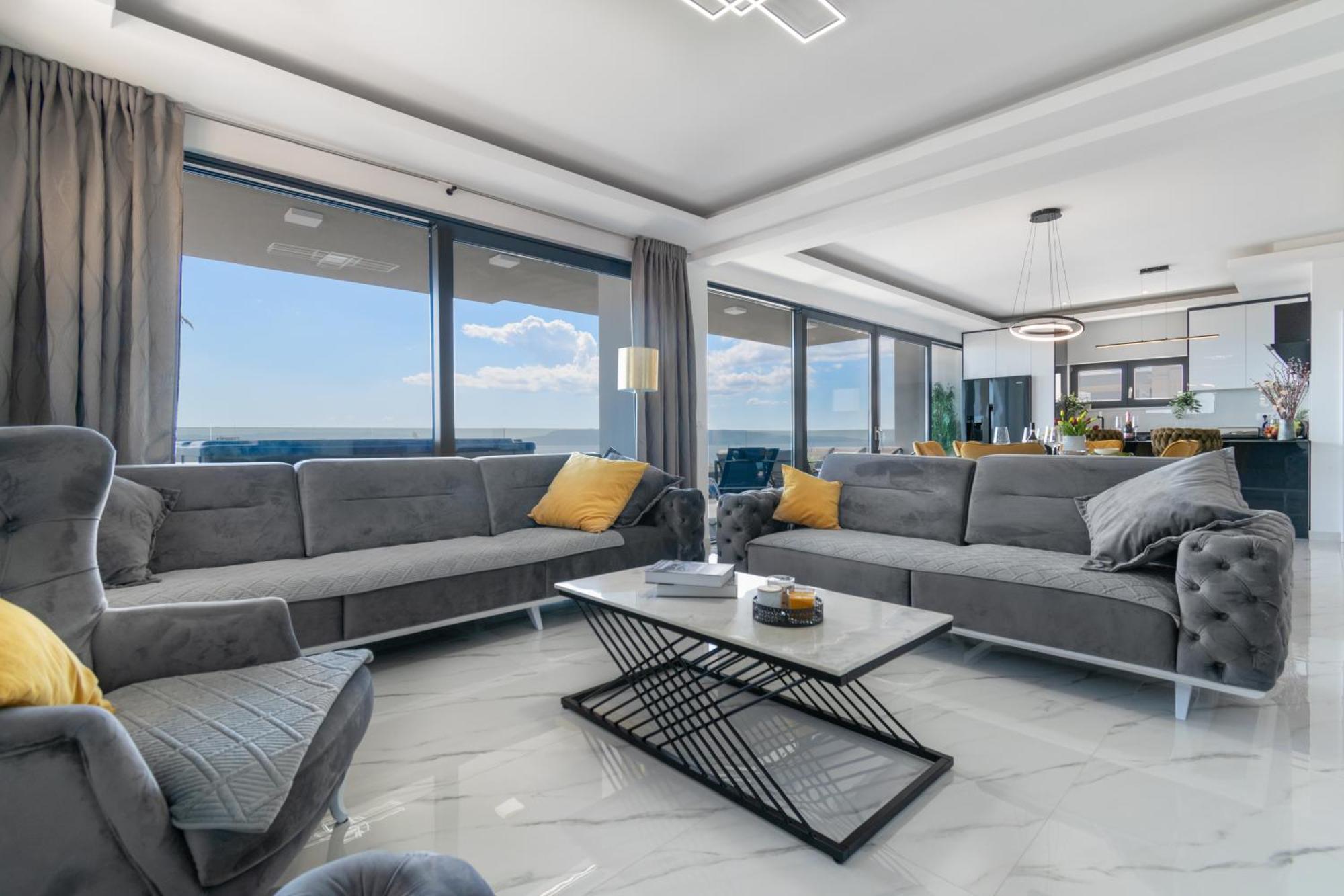 Lux Penthouse Panoramic View With Jacuzzi Lägenhet Makarska Exteriör bild